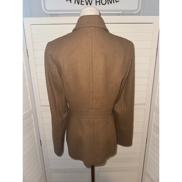 J Crew Women Double Breasted Wool Blend Peacoat Camel Size 6 - Picture 5 of 7